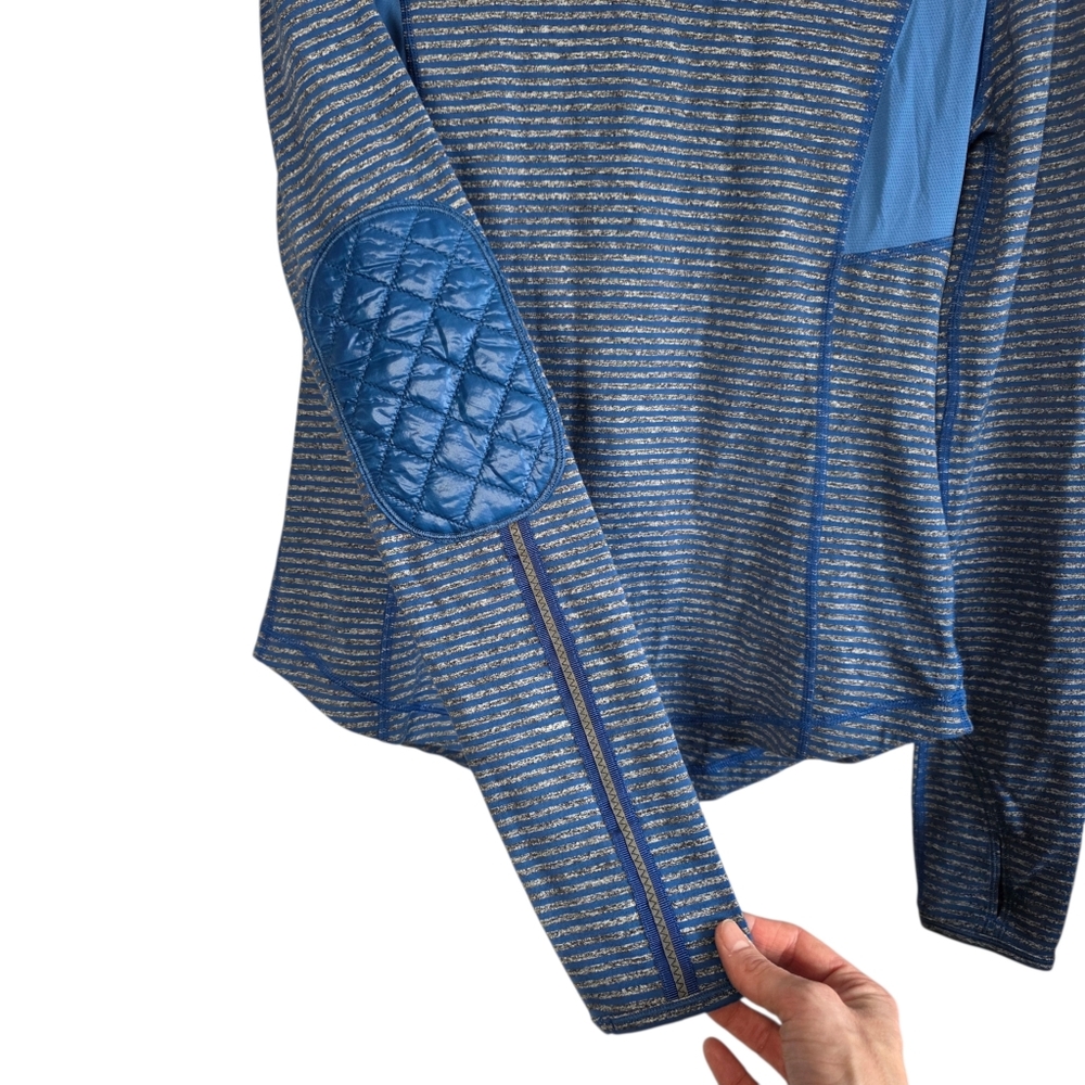 Lululemon Run: Ice Queen Long Sleeve Slope Stripe Limitless Blue 8 - Picture 5 of 9